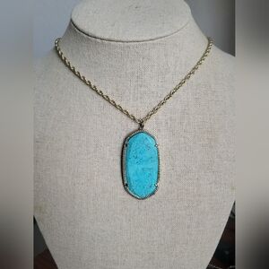 Kendra Scott Gold Chain Necklace with Turquoise Pendant